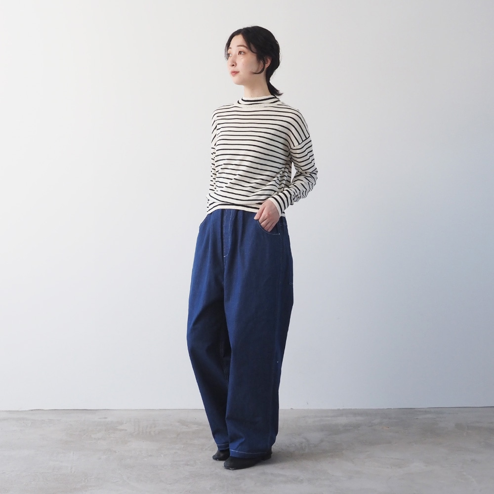 NARU(ナル) ムースヤーン ハイネックボーダーニット 665706