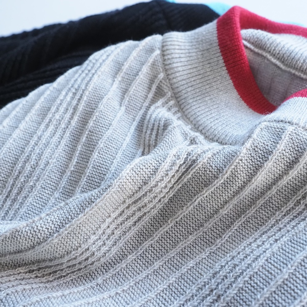 NARU(ナル) Hidamari Cotton ワイドリブバイカラーコモドニット 670710