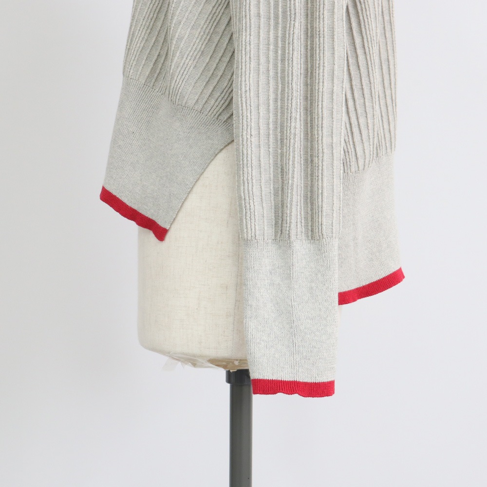 NARU(ナル) Hidamari Cotton ワイドリブバイカラーコモドニット 670710