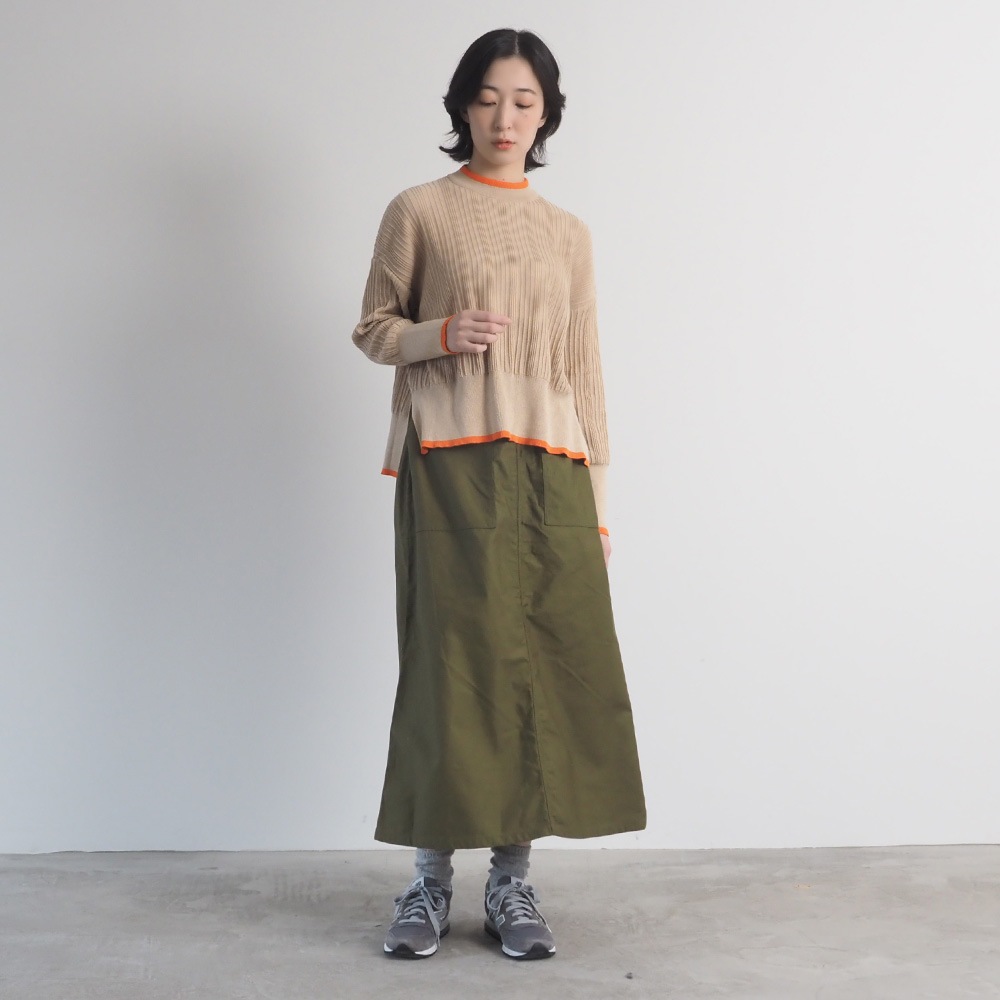 NARU(ナル) Hidamari Cotton ワイドリブバイカラーコモドニット 670710