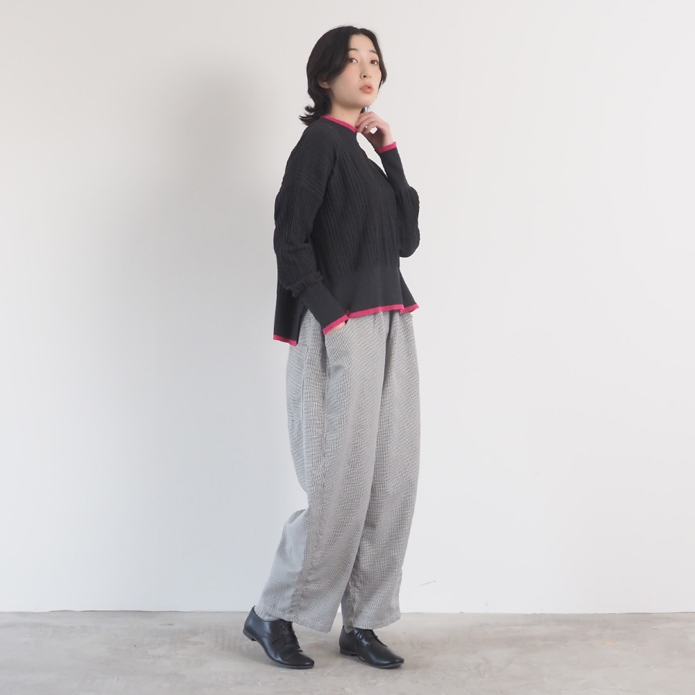 NARU(ナル) Hidamari Cotton ワイドリブバイカラーコモドニット 670710