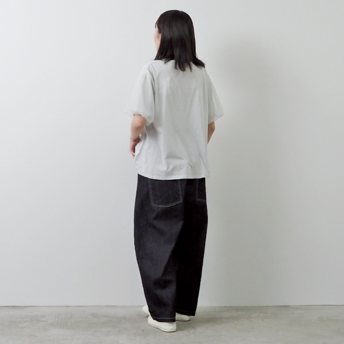 NARU(ナル) 110/2サイロ×チュール バルーンスリーブシャツ 655226