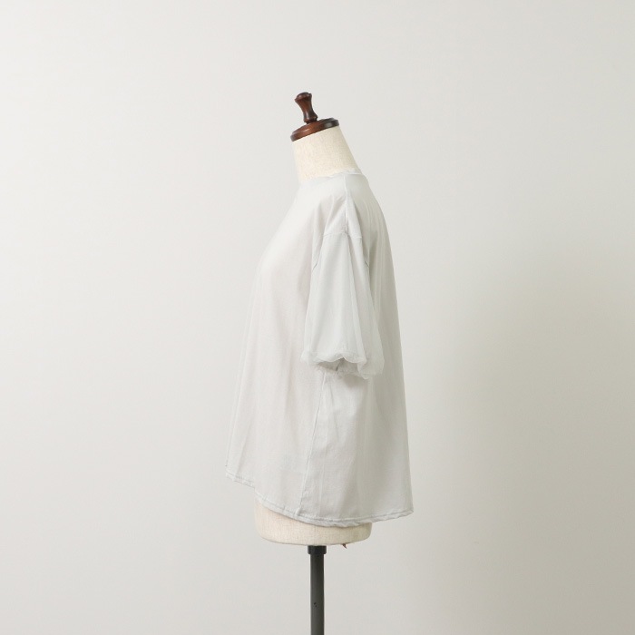 NARU(ナル) 110/2サイロ×チュール バルーンスリーブシャツ 655226