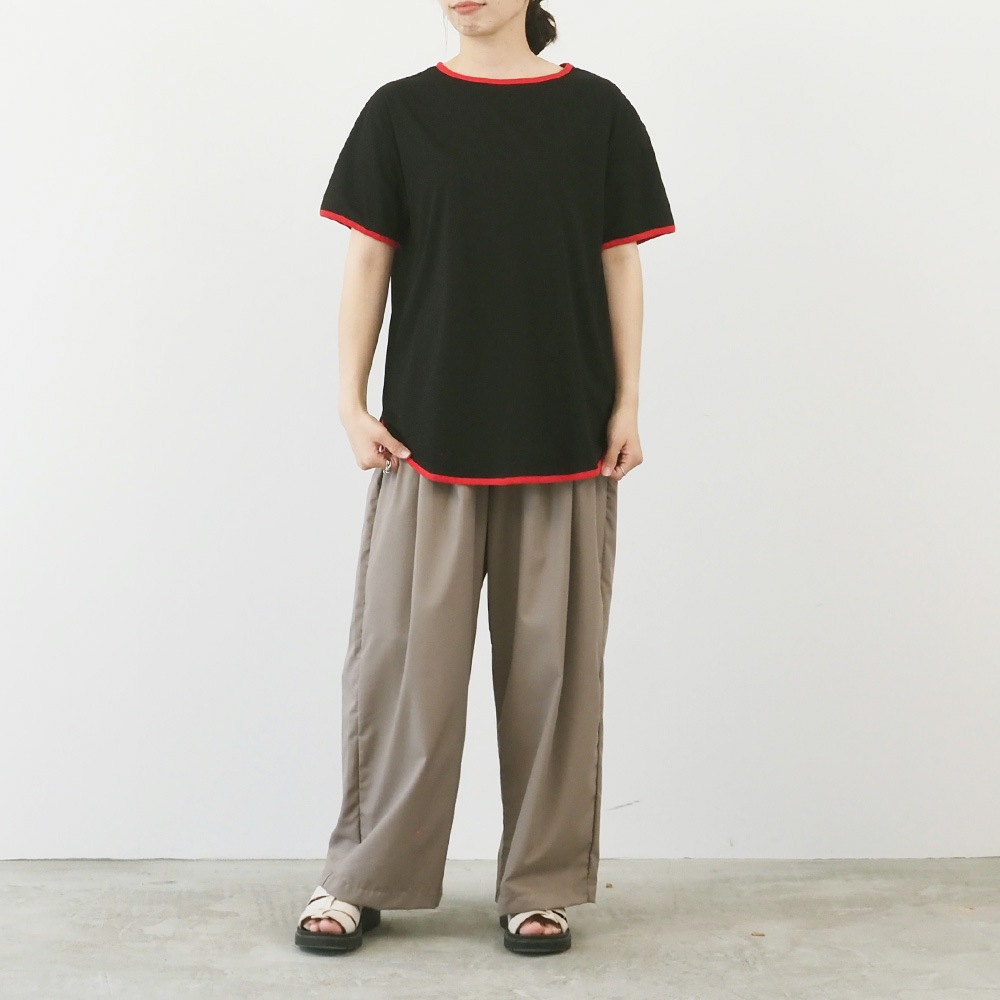 新色入荷！NARU(ナル) トロンとツイル タックワイドパンツ 661921