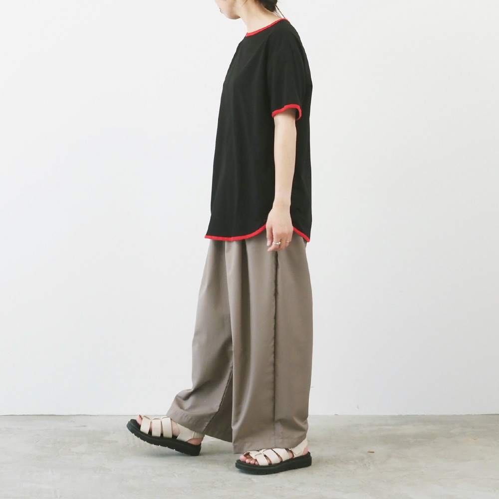 新色入荷！NARU(ナル) トロンとツイル タックワイドパンツ 661921