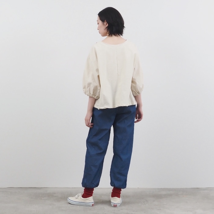 NARU(ナル) シーチングハンドワッシャー フリンジ刺繍ブラウス 655841