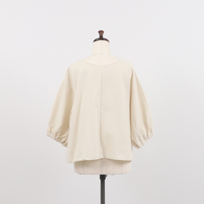 NARU(ナル) シーチングハンドワッシャー フリンジ刺繍ブラウス 655841