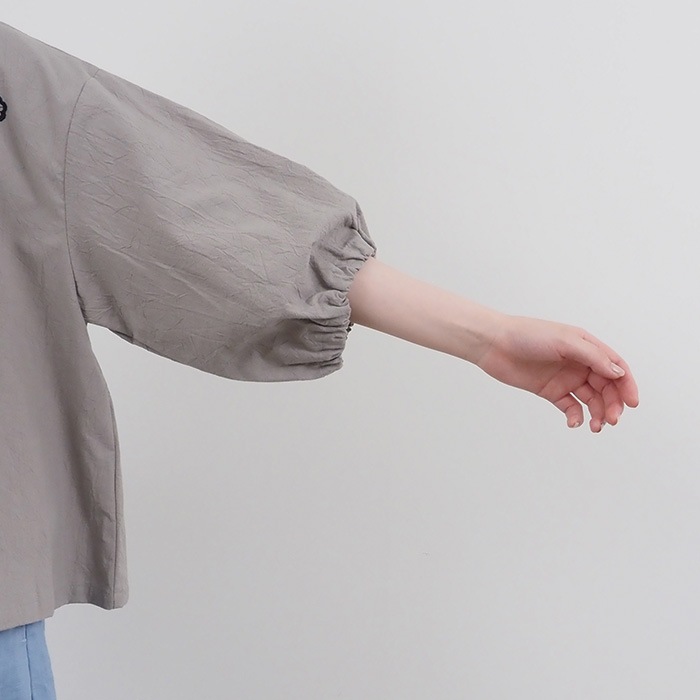 NARU(ナル) シーチングハンドワッシャー フリンジ刺繍ブラウス 655841