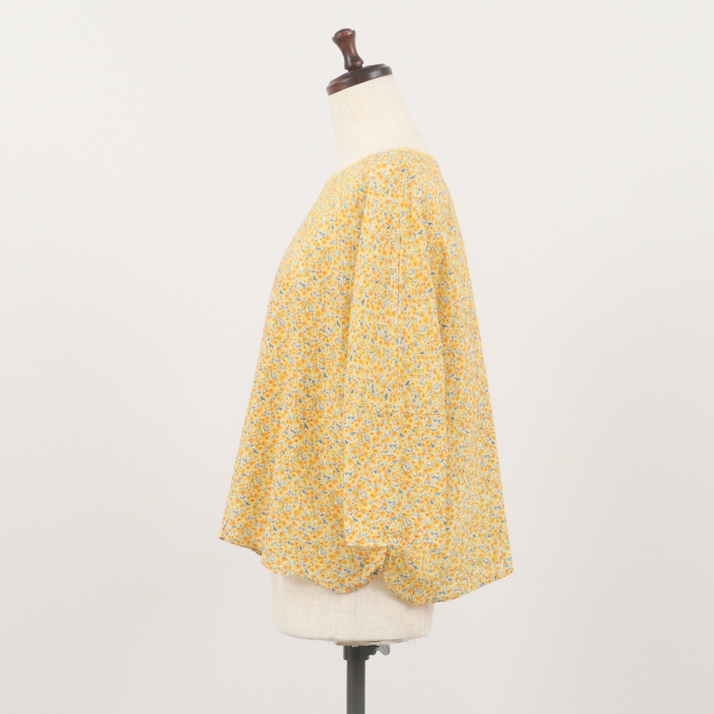 NARU(ナル) ミラクルウェーブリバティプリント(Day's Eye) バトーブラウス7分袖(2way) 661856