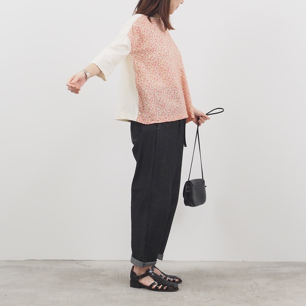 NARU(ナル) リバティミラクルウェーブ(Day's Eye)×ムラ糸 ミナミシャツ7分袖 661857