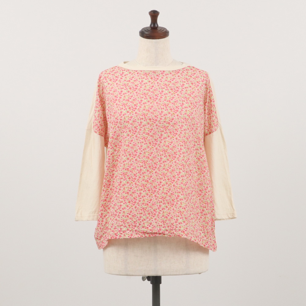 NARU(ナル) リバティミラクルウェーブ(Day's Eye)×ムラ糸 ミナミシャツ7分袖 661857