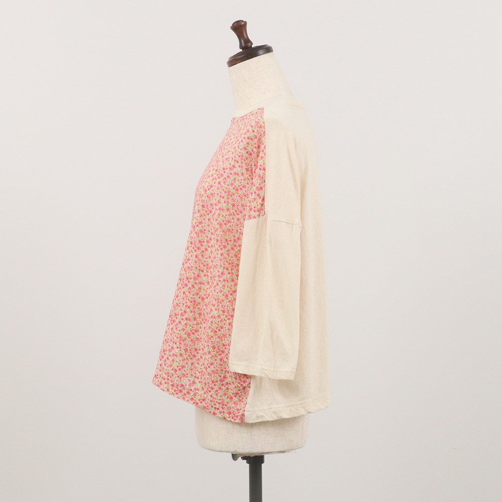 NARU(ナル) リバティミラクルウェーブ(Day's Eye)×ムラ糸 ミナミシャツ7分袖 661857