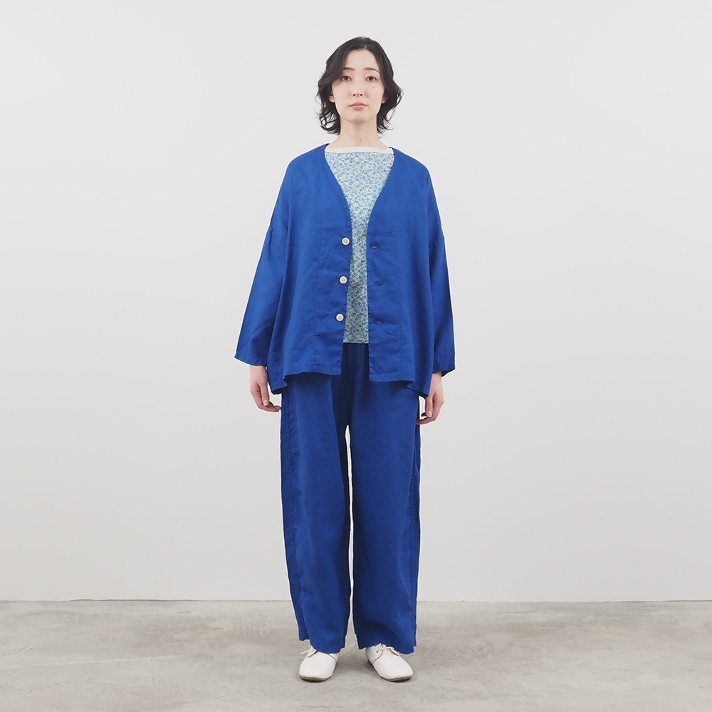 NARU(ナル) リバティミラクルウェーブ(Day's Eye)×ムラ糸 ミナミシャツ7分袖 661857