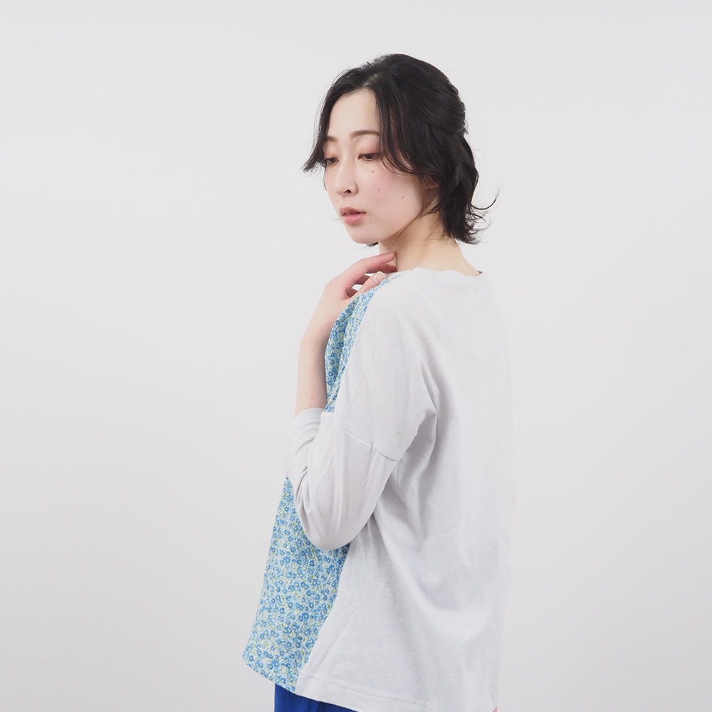 NARU(ナル) リバティミラクルウェーブ(Day's Eye)×ムラ糸 ミナミシャツ7分袖 661857