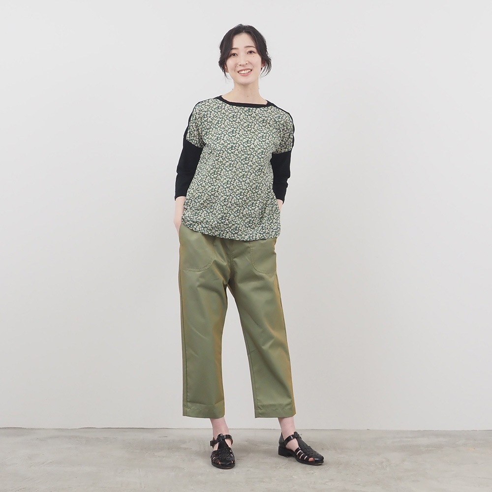 NARU(ナル) リバティミラクルウェーブ(Day's Eye)×ムラ糸 ミナミシャツ7分袖 661857