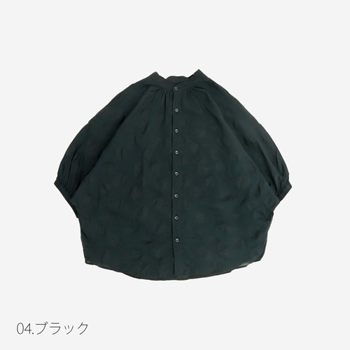 NARU(ナル) ローン塩縮ランダムドット ターキーシャツスタンドカラー 662825