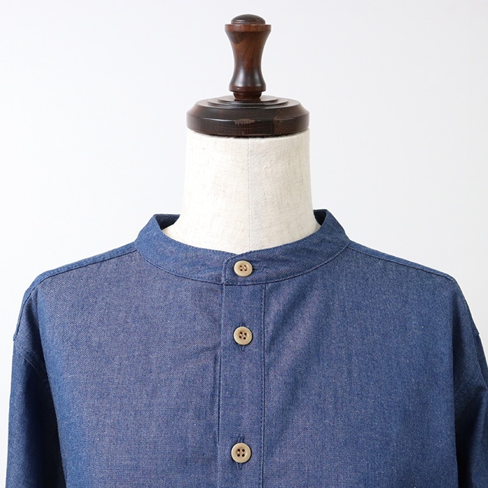 NARU(ナル) 5ozデニム ヘンリーネックシャツ 654825