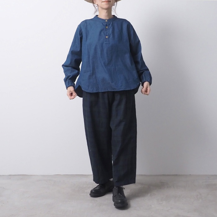 NARU(ナル) 5ozデニム ヘンリーネックシャツ 654825