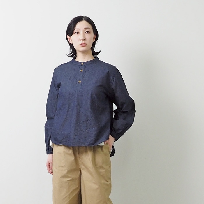 NARU(ナル) 5ozデニム ヘンリーネックシャツ 654825
