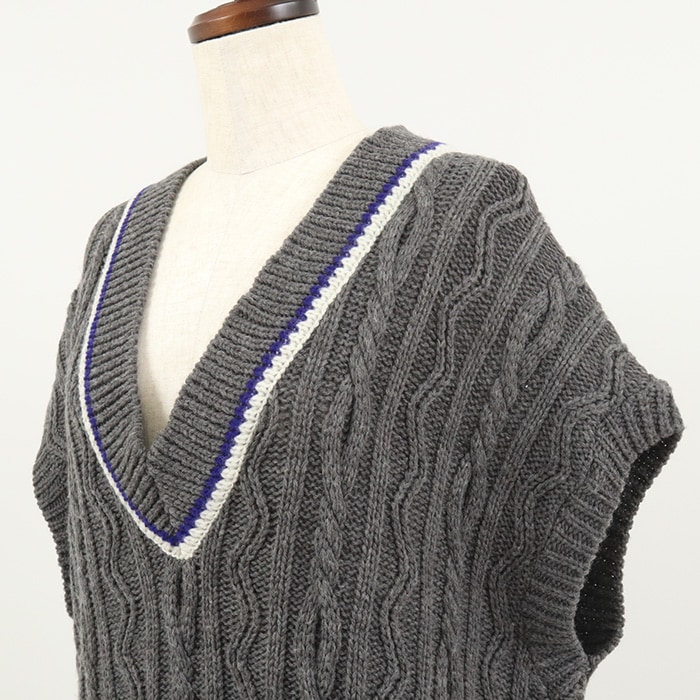 NARU(ナル) SIMONE アラン柄チルデンニットベスト 660401