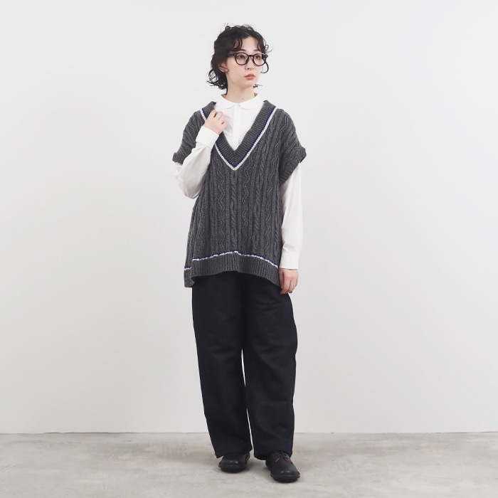 NARU(ナル) SIMONE アラン柄チルデンニットベスト 660401