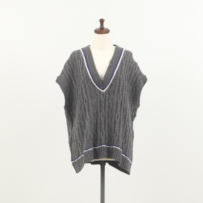 NARU(ナル) SIMONE アラン柄チルデンニットベスト 660401