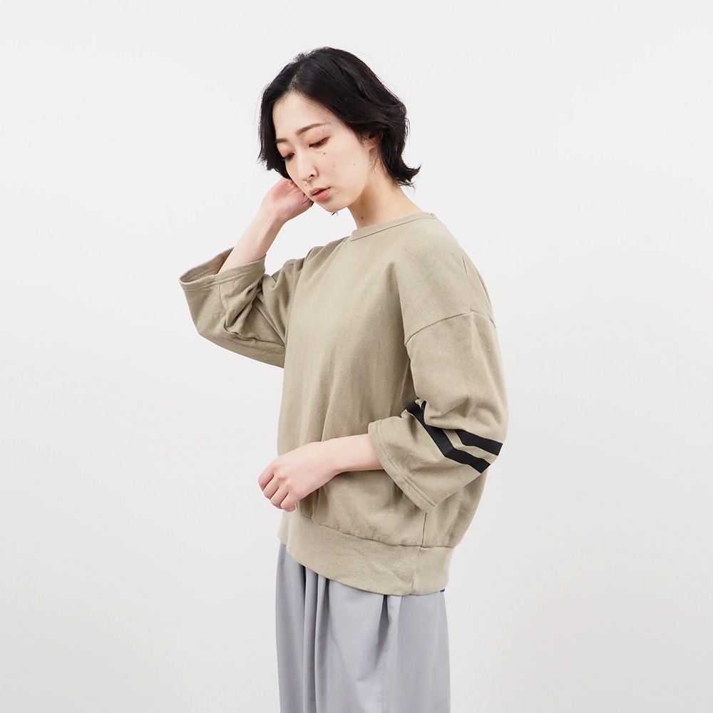 NARU(ナル) vintage effect裏毛 ラインプリントPO 661007