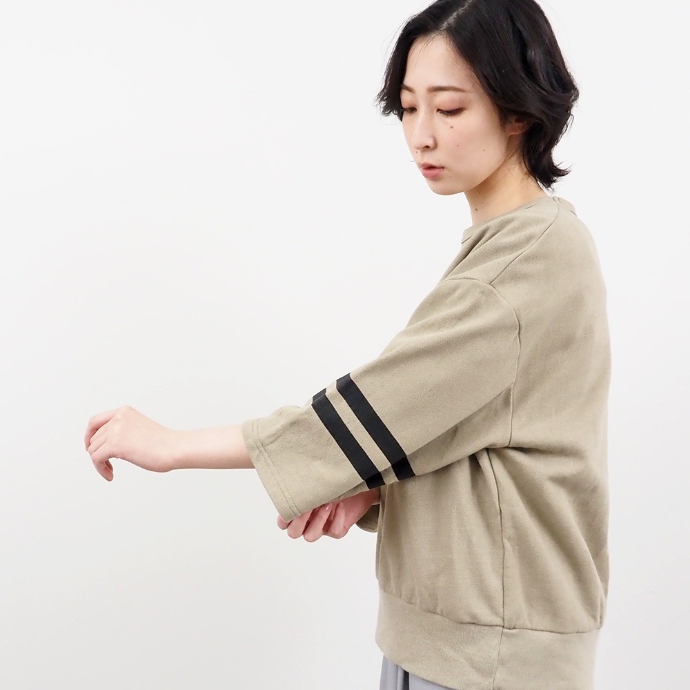 NARU(ナル) vintage effect裏毛 ラインプリントPO 661007