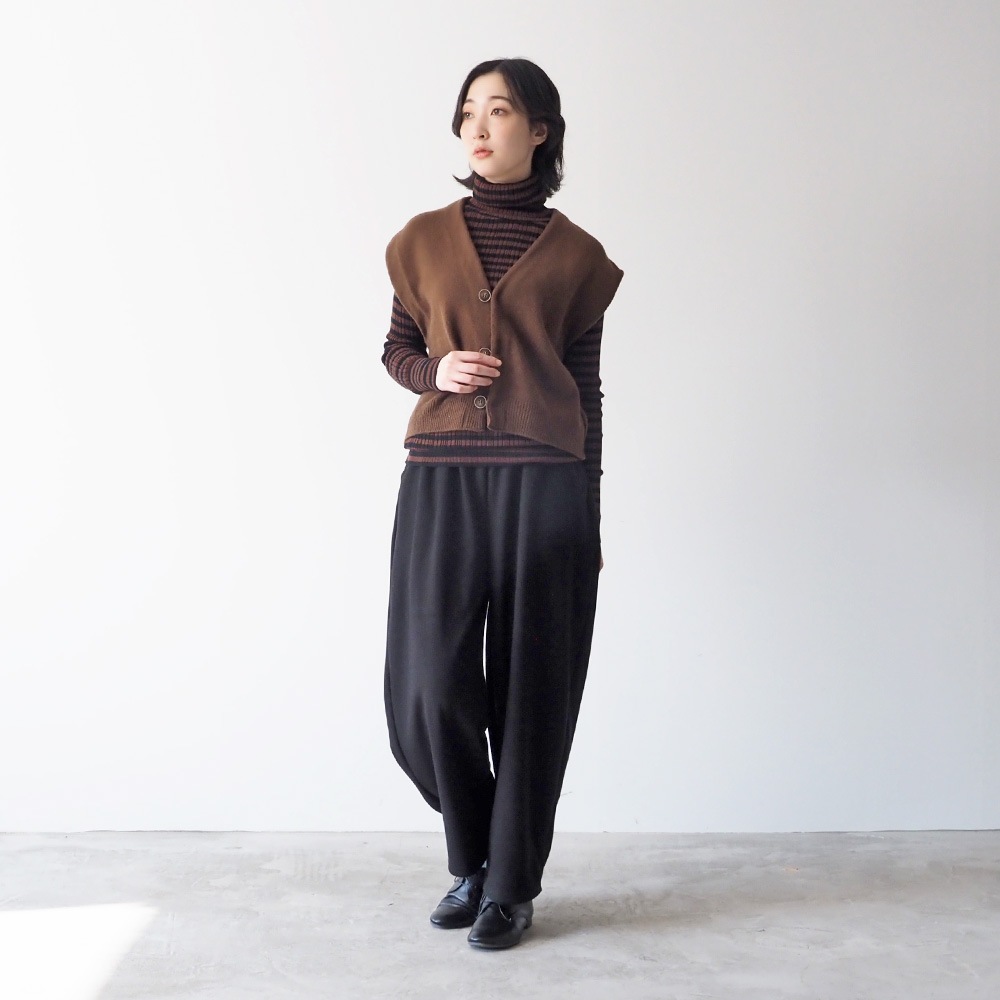 NARU(ナル) 綿コーマ　ランダムリブBDタートルネックセーター 650703