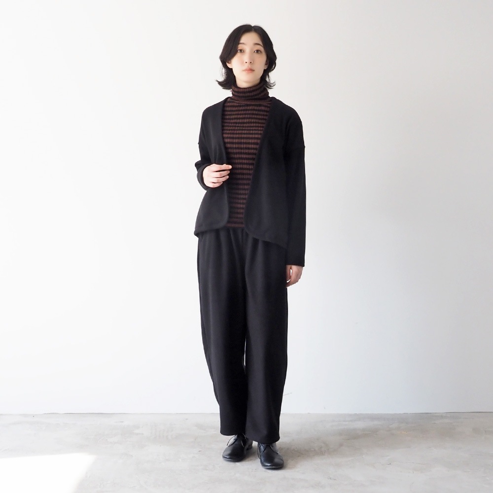 NARU(ナル) 綿コーマ　ランダムリブBDタートルネックセーター 650703