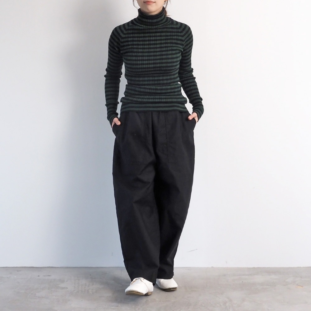 NARU(ナル) 綿コーマ　ランダムリブBDタートルネックセーター 650703