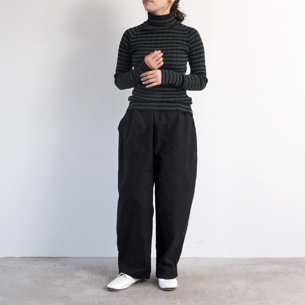 NARU(ナル) 綿コーマ　ランダムリブBDタートルネックセーター 650703