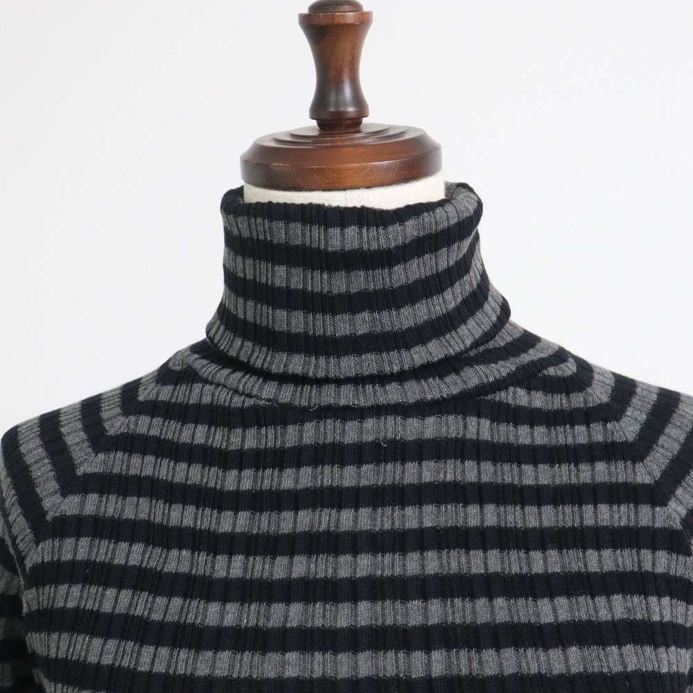 NARU(ナル) 綿コーマ　ランダムリブBDタートルネックセーター 650703