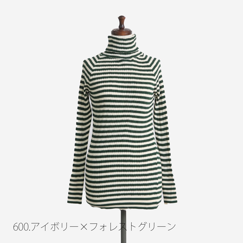 NARU(ナル) 綿コーマ　ランダムリブBDタートルネックセーター 650703