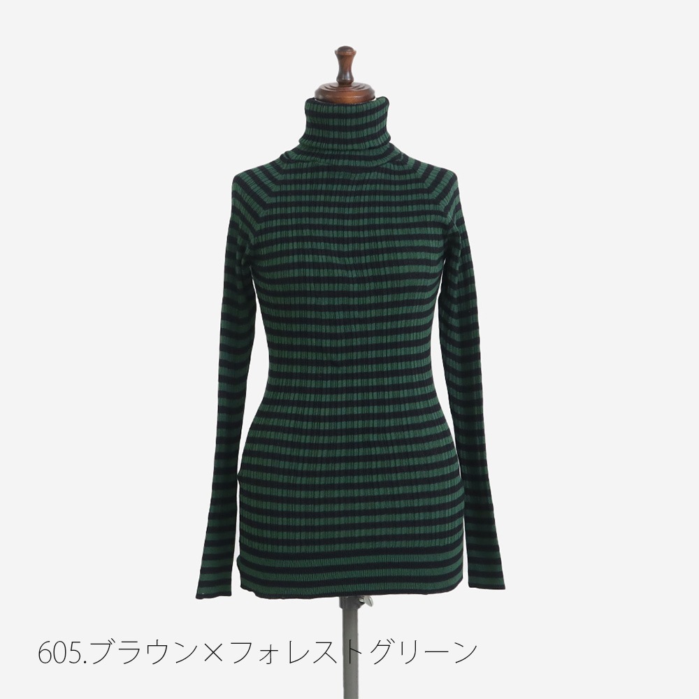 NARU(ナル) 綿コーマ　ランダムリブBDタートルネックセーター 650703