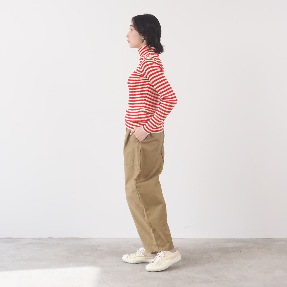 NARU(ナル) 綿コーマ　ランダムリブBDタートルネックセーター 650703