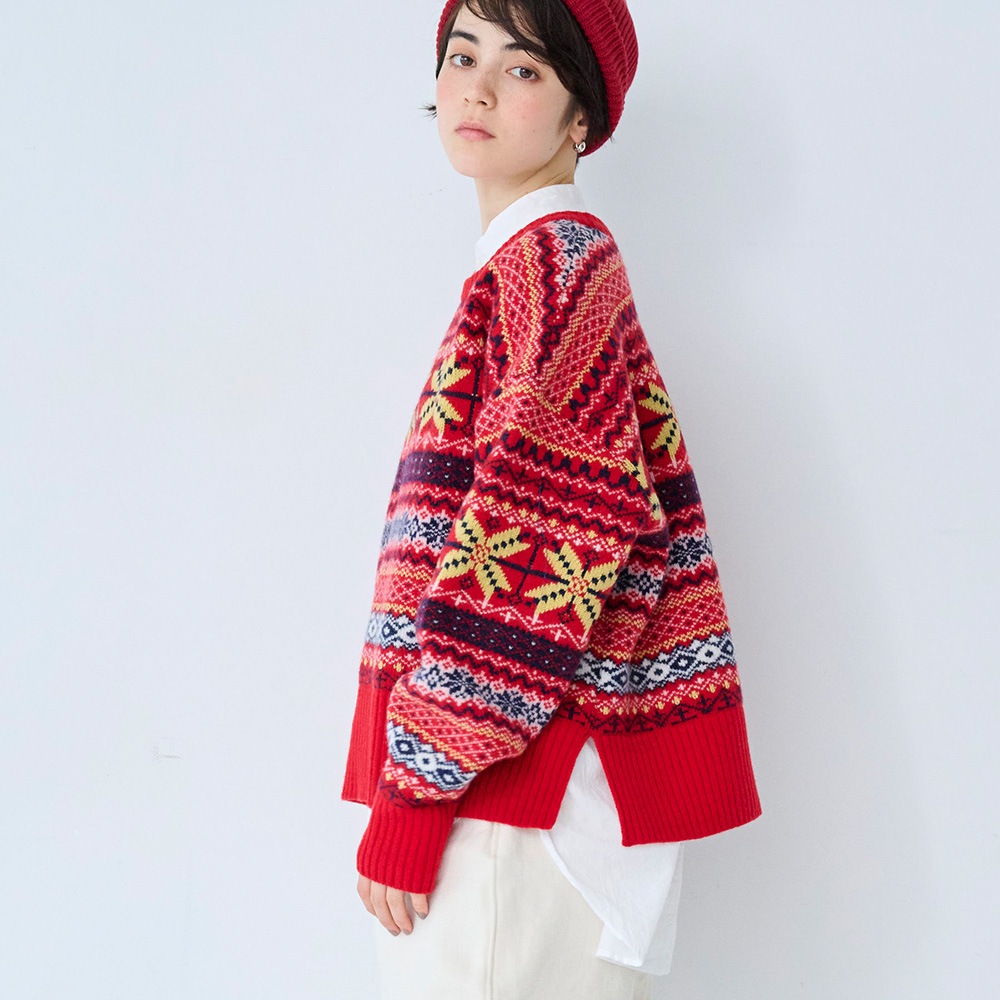 NARU(ナル) タスマニアラム フェアアイルニット 665620