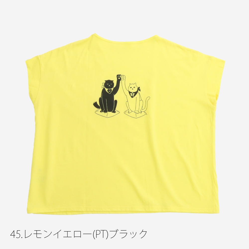 NARU(ナル) ナチュラルソフト天竺 まねき猫PTコンフィーシャツ 671017