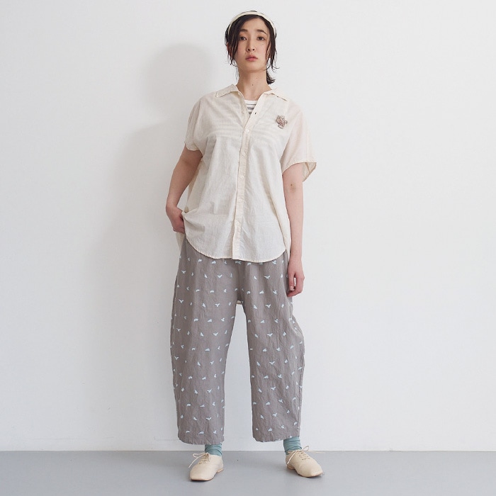 NARU(ナル) シーチングハンドワッシャー十二支柄刺繍 エッグパンツ