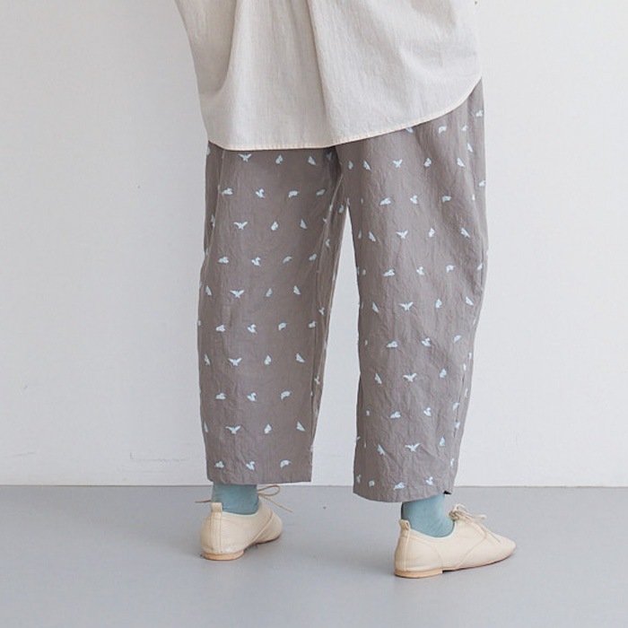 NARU(ナル) シーチングハンドワッシャー十二支柄刺繍 エッグパンツ 655846