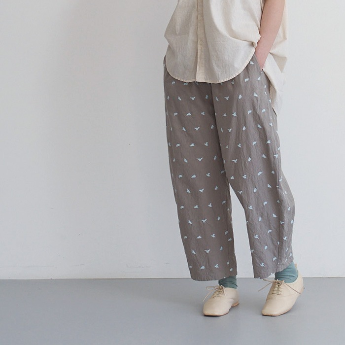 NARU(ナル) シーチングハンドワッシャー十二支柄刺繍 エッグパンツ 655846