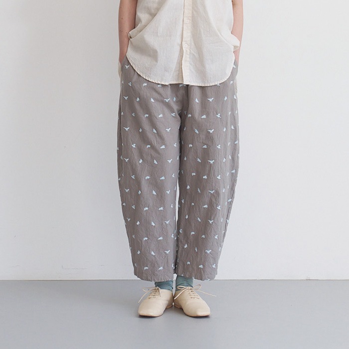 NARU(ナル) シーチングハンドワッシャー十二支柄刺繍 エッグパンツ 655846