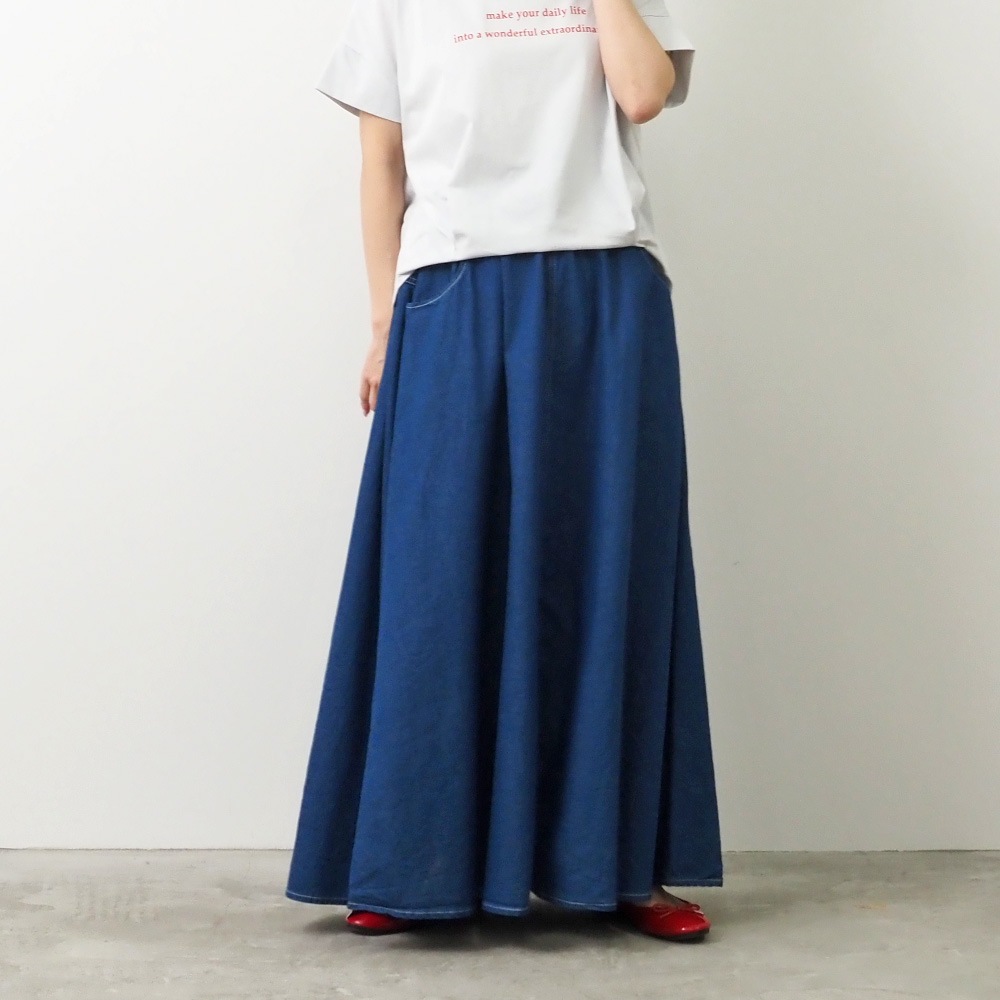 NARU(ナル) 8ozムラデニム ノッポスカート 663810