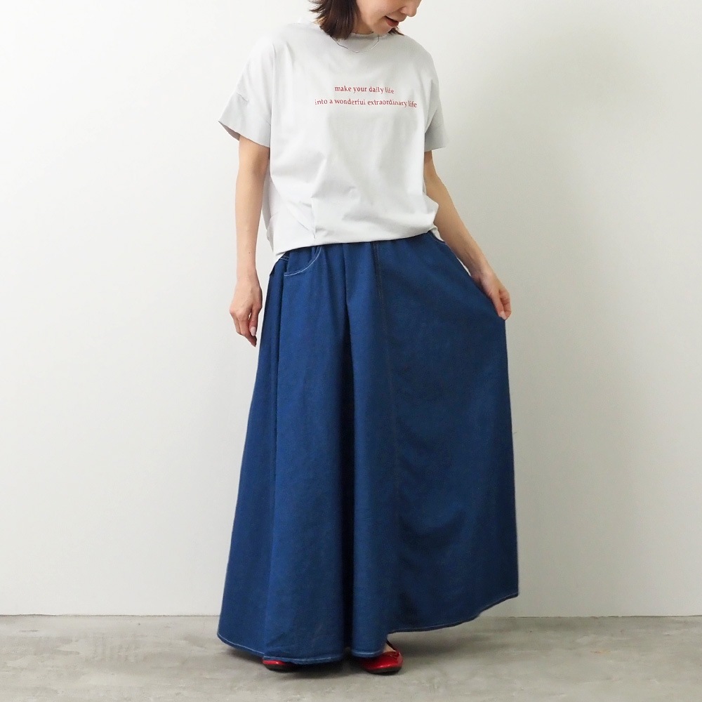 NARU(ナル) 8ozムラデニム ノッポスカート 663810