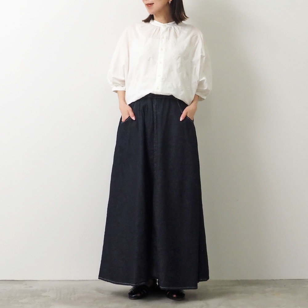 NARU(ナル) 8ozムラデニム ノッポスカート 663810