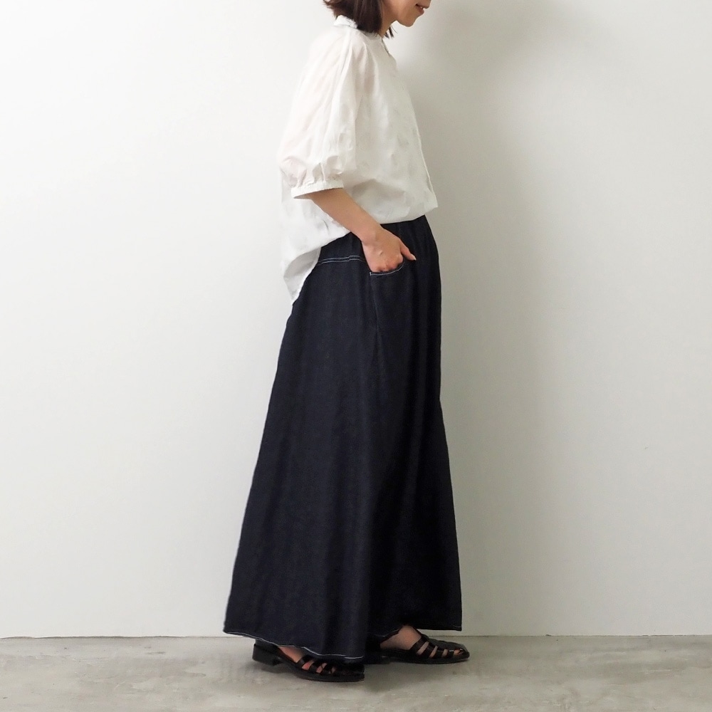 NARU(ナル) 8ozムラデニム ノッポスカート 663810