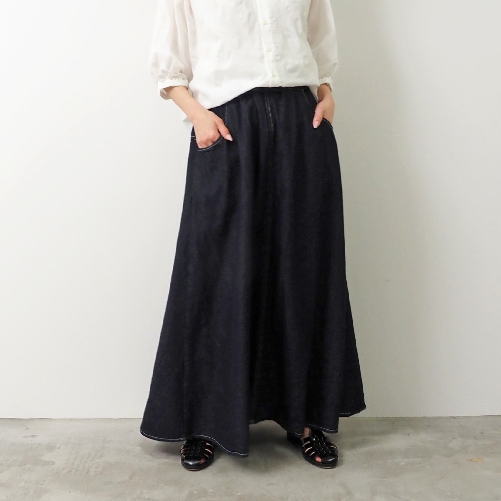 NARU(ナル) 8ozムラデニム ノッポスカート 663810