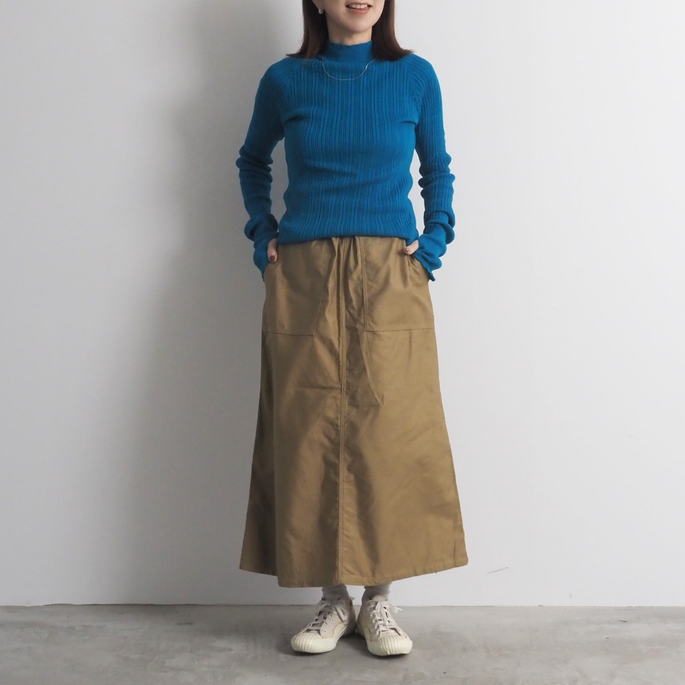 NARU(ナル) ムラ糸ミリタリーバックサテン ベイカースカート 666817