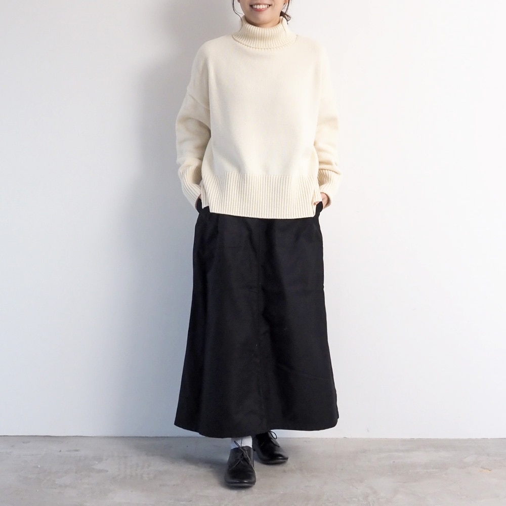 NARU(ナル) ムラ糸ミリタリーバックサテン ベイカースカート 666817