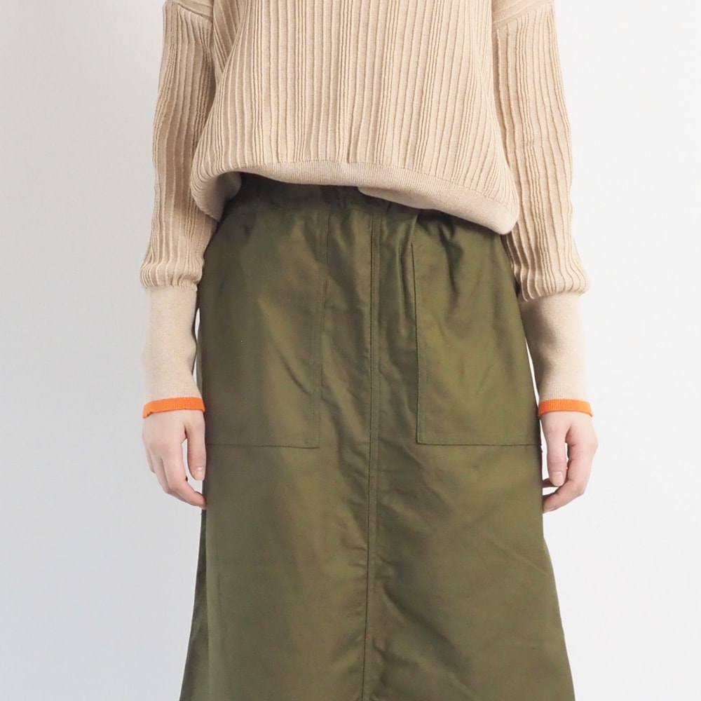 NARU(ナル) ムラ糸ミリタリーバックサテン ベイカースカート 666817